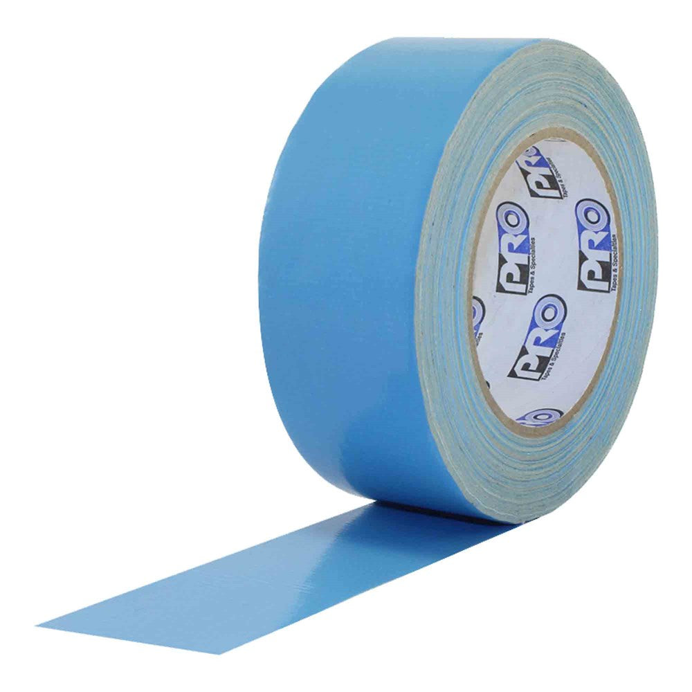 Blue cloth tape roll with a 2-inch width and smooth, matte finish layered on one side.