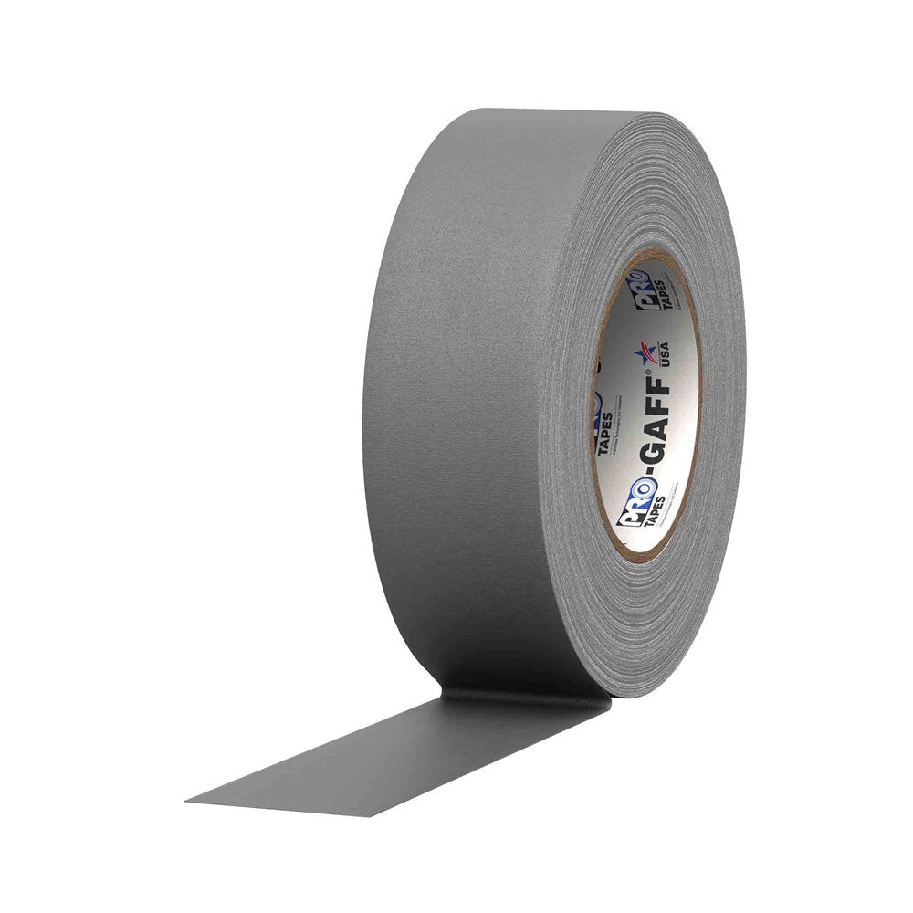 Dark grey cloth gaffer tape roll partially unrolled showing textured fabric surface.