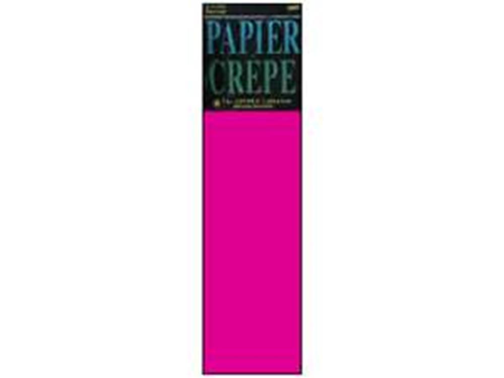 Bright bombay pink crepe paper sheet with textured, crinkled surface in tall rectangular shape.