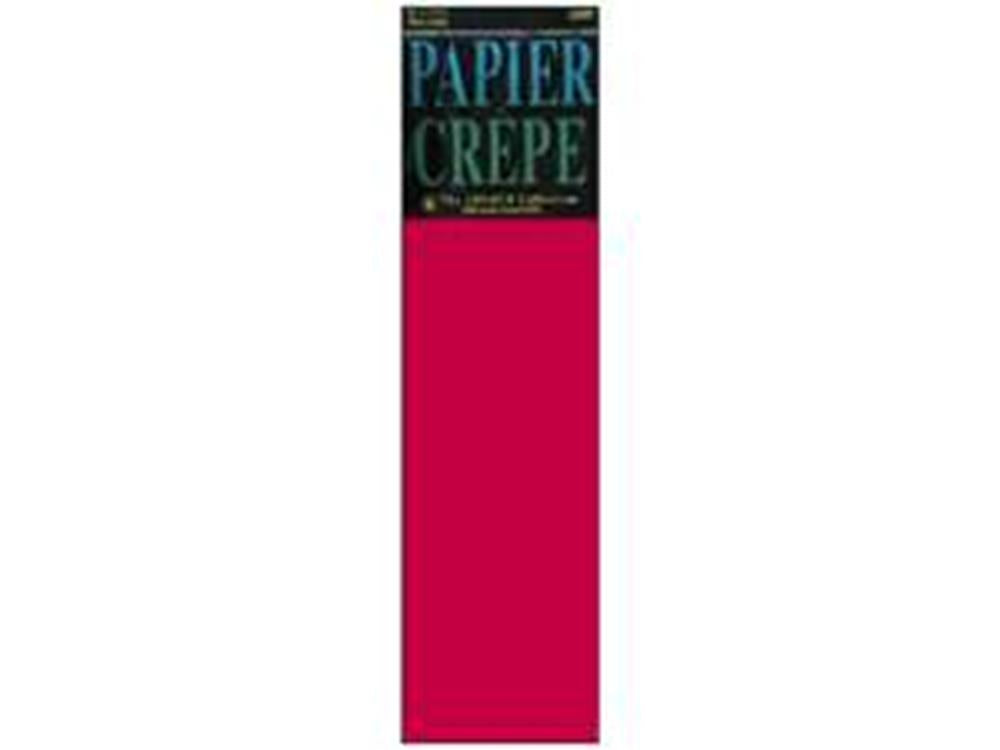 Bright flame red crepe paper sheet with textured, slightly crinkled surface in rectangular shape.