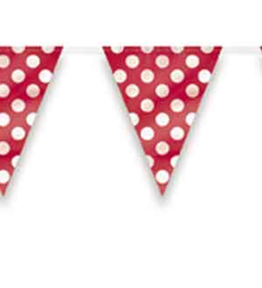 Ruby Red Dots Flag Banner 12ft