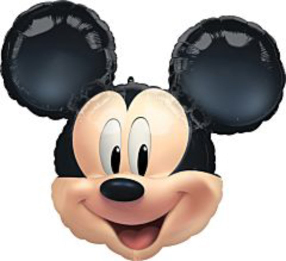 25-inch foil balloon shaped like Mickey Mouse's head with black ears and peach face.