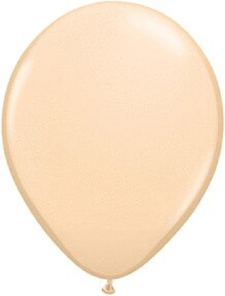 5 inch blush pink latex balloon with smooth, shiny surface, rounded teardrop shape.