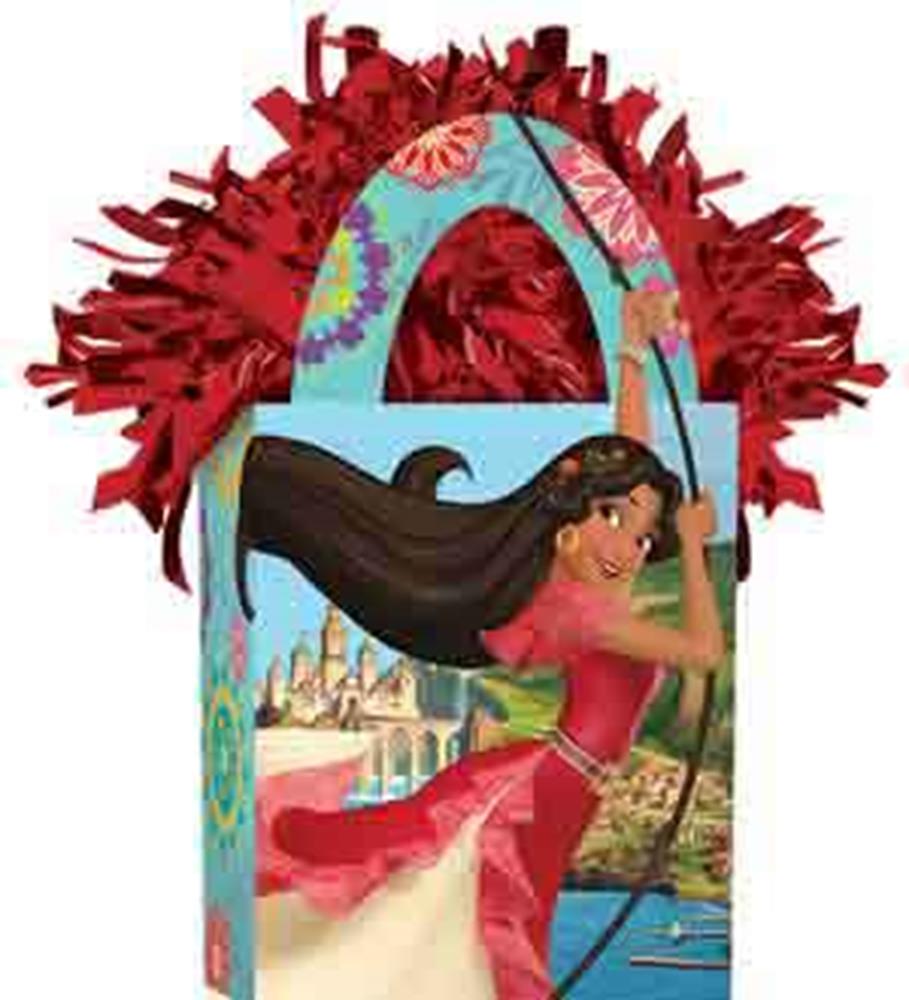 Elena of Avalor mini balloon weight with colorful character design and red metallic fringe tassels.