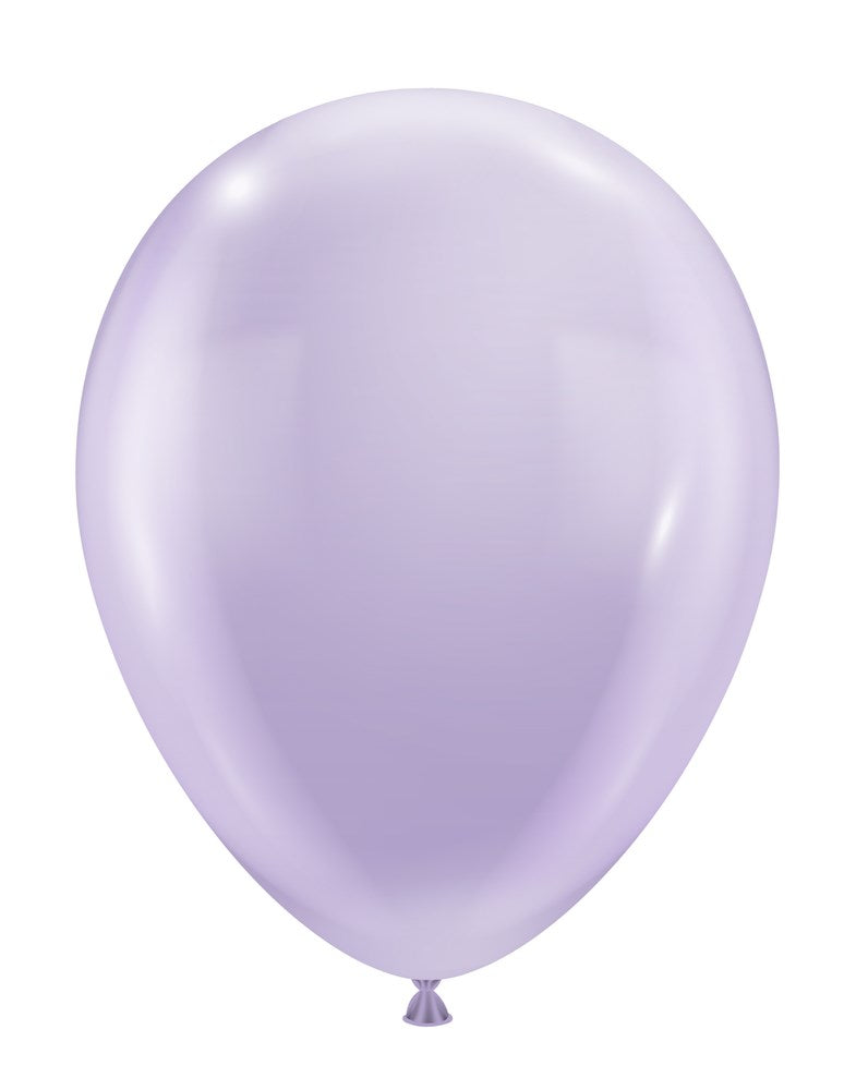 Light purple 11-inch latex balloon with a smooth, shiny surface and classic oval shape.
