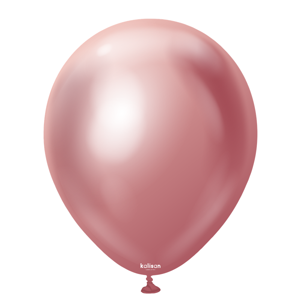 18-inch shiny pink latex balloon with a smooth surface and teardrop shape.