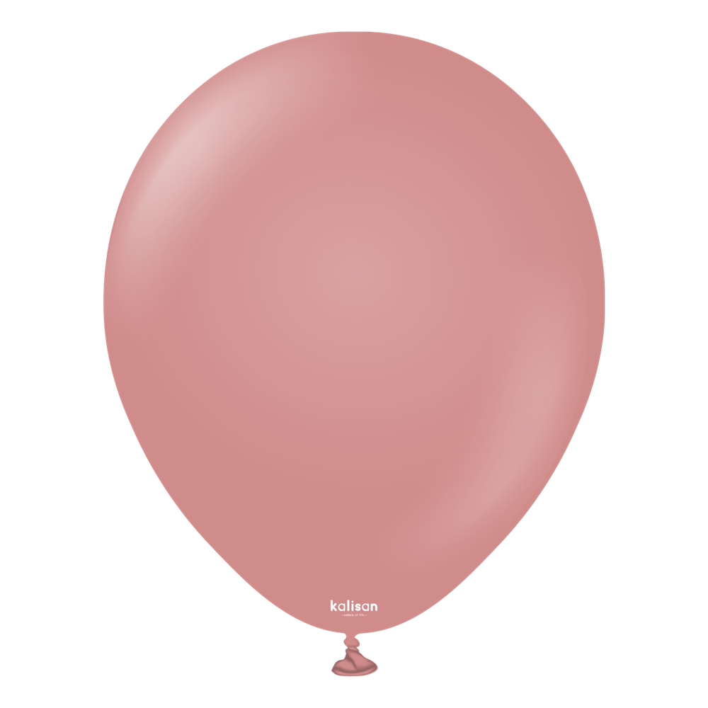 18-inch round latex balloon in muted rosewood pink with a smooth matte finish.
