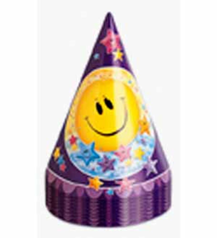 Sombreros de fiesta Smiley Stars 8ct