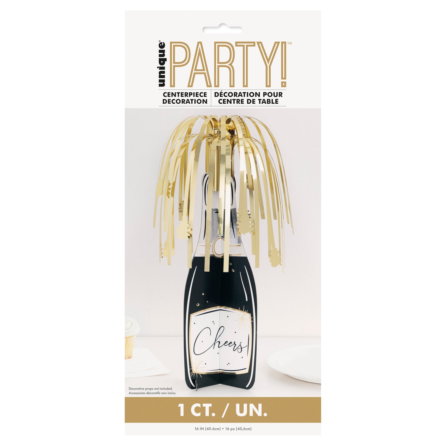 Toasting New Year's Champagne Bottle Centerpiece with Fringe