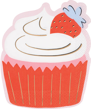 Valentines Day Cute Valentine Cupcake Shaped Luncheon Napkins 16ct