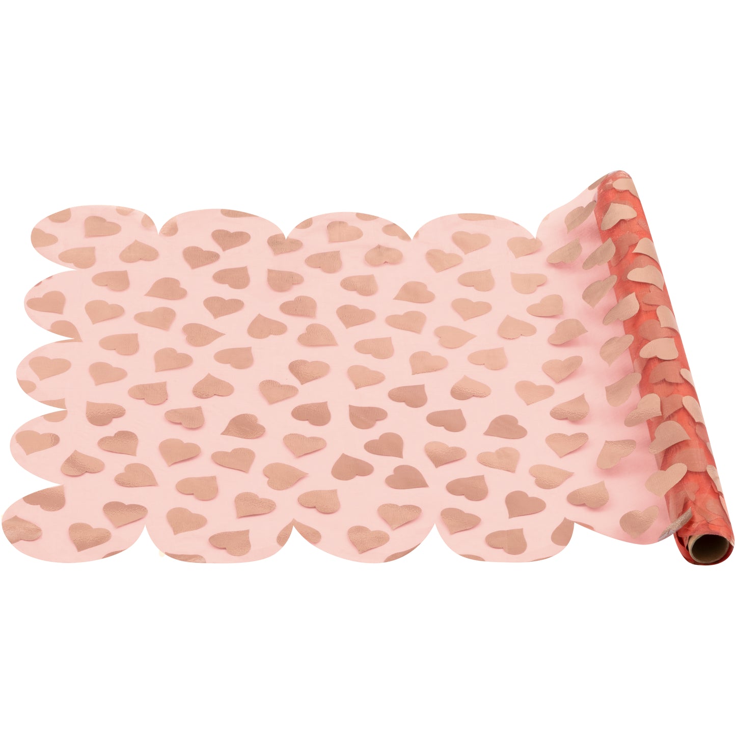 Valentines Day Cute Valentine Rose Gold Heart Tulle Table Runner 1ct