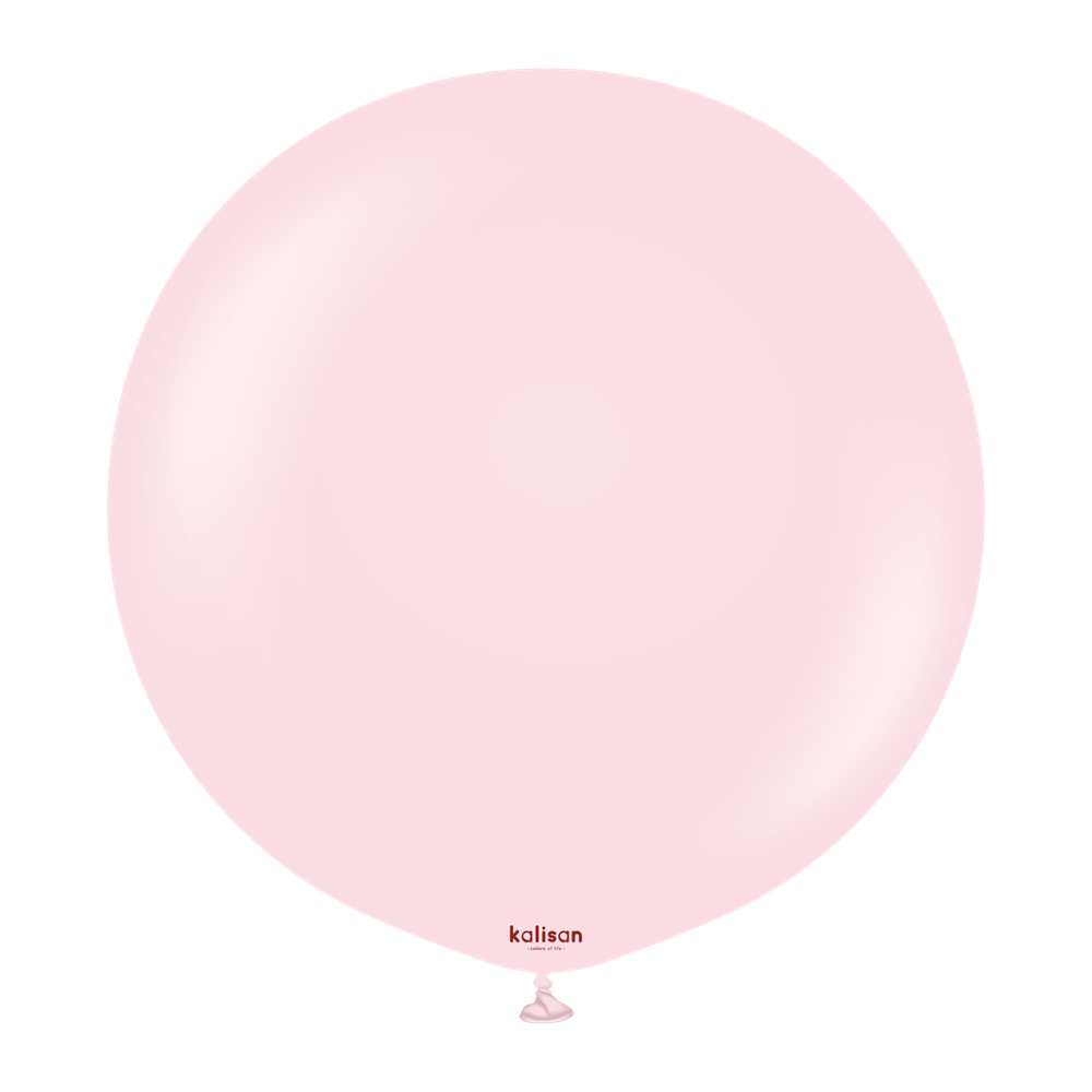 36-inch round light pink latex balloon with smooth matte finish and small tied end.