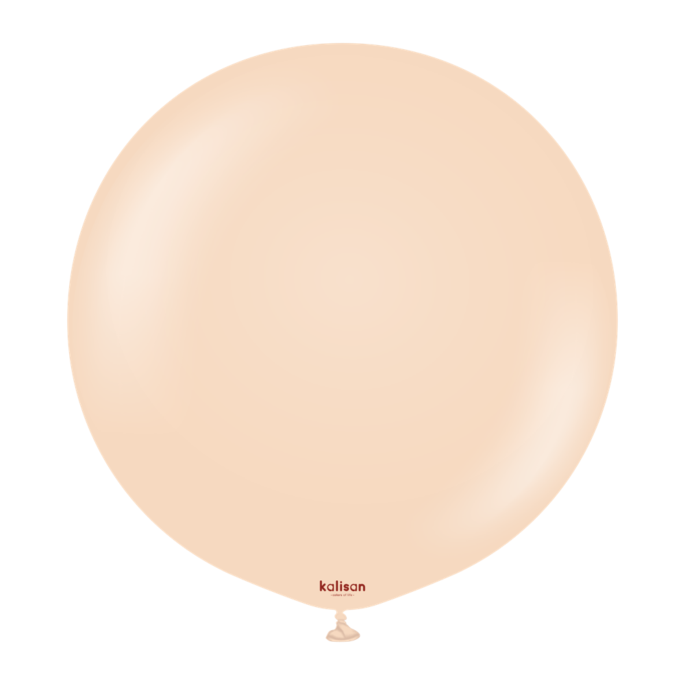 36-inch round blush pink latex balloon with a smooth matte finish and small neck opening.