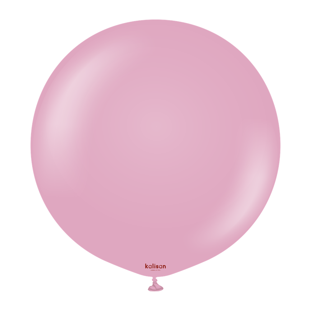 36-inch round dusty rose balloon with smooth matte finish and small tied end.