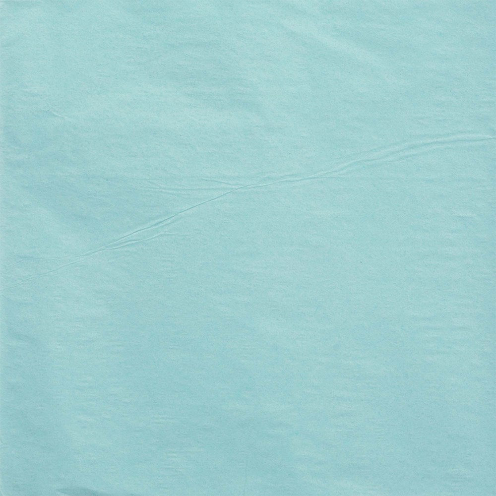 Soft robin's egg blue tissue paper sheet with subtle texture and slight wrinkles.