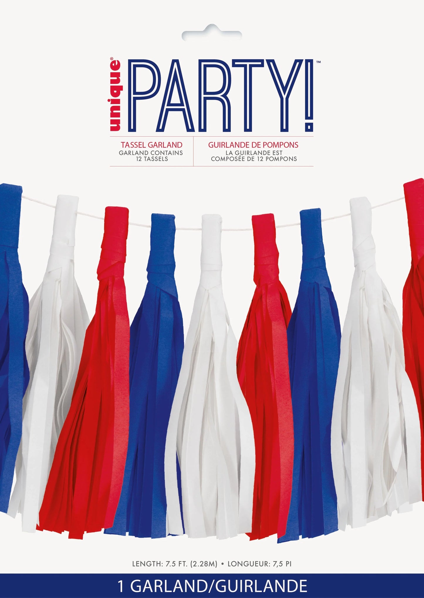 Guirnalda de borlas de papel patrióticas llena de vida