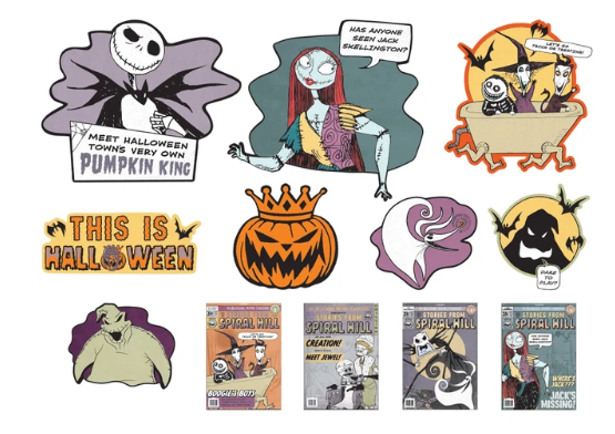 Recortes de Halloween de Pesadilla antes de Navidad, 12 unidades