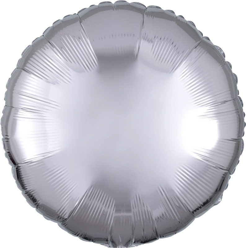Anagram 17 inch Metallic Silver Round Foil Balloon 1ct