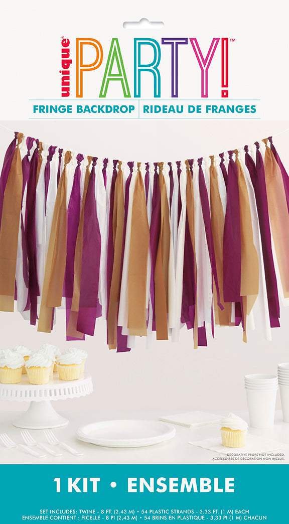 Modern White Gold Frng Plastic Backdrop Kt
