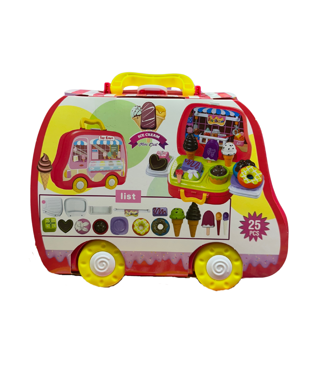 Ice Cream Carry Car Case Play Set
