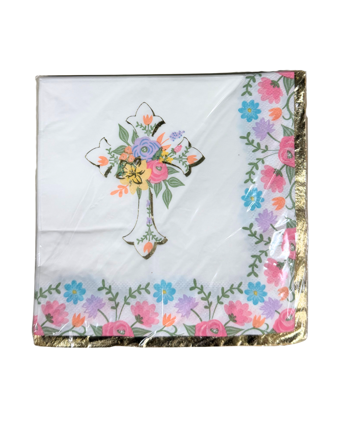 Floral Cross Easter Luncheon Napkins 16ct