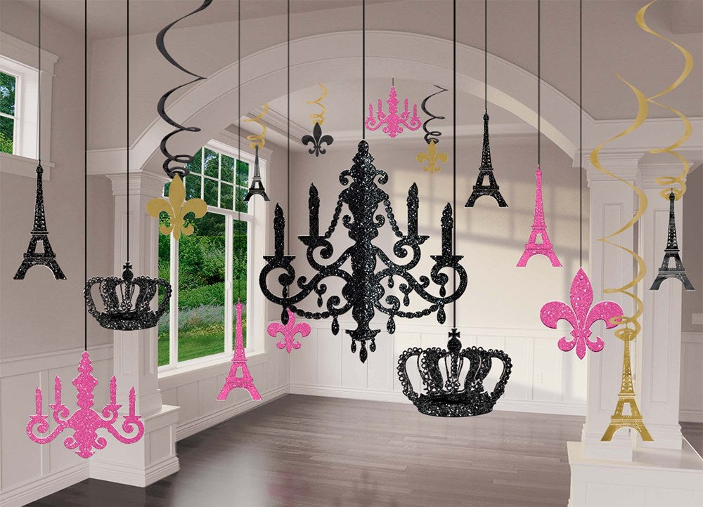 Day In Paris Glitter Chandelier Decoration Kit 1ct image