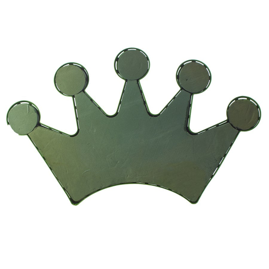 Green floral foam shaped like a five-pointed crown with rounded tips.