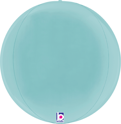 Pastel blue 15-inch round foil balloon with a glossy finish and subtle dimensional seams.