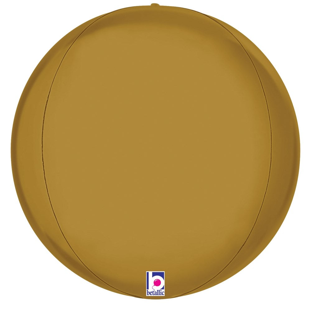 11-inch satin gold multi-sided round foil balloon with smooth reflective surface.