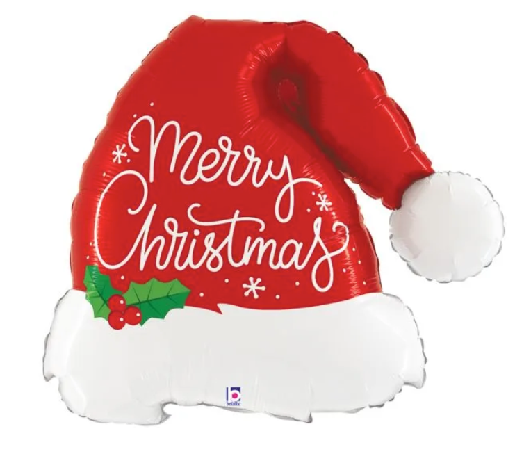 Betallic Christmas Santa Hat 41 inch Foil Balloon 1ct