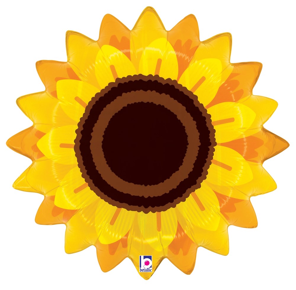 Betallic Autumn Sunflower 22 inch Shaped Foil Balloon 1ct image