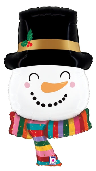 Betallic Joyful Snowman Christmas 27 Inch Foil Balloon 1ct