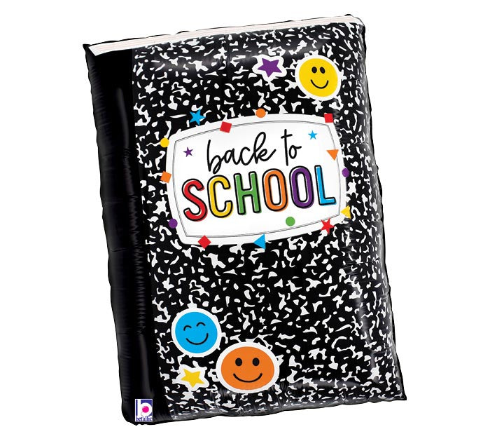 Betallic Back to School Composition Book 25 inch Foil Balloon 1ct