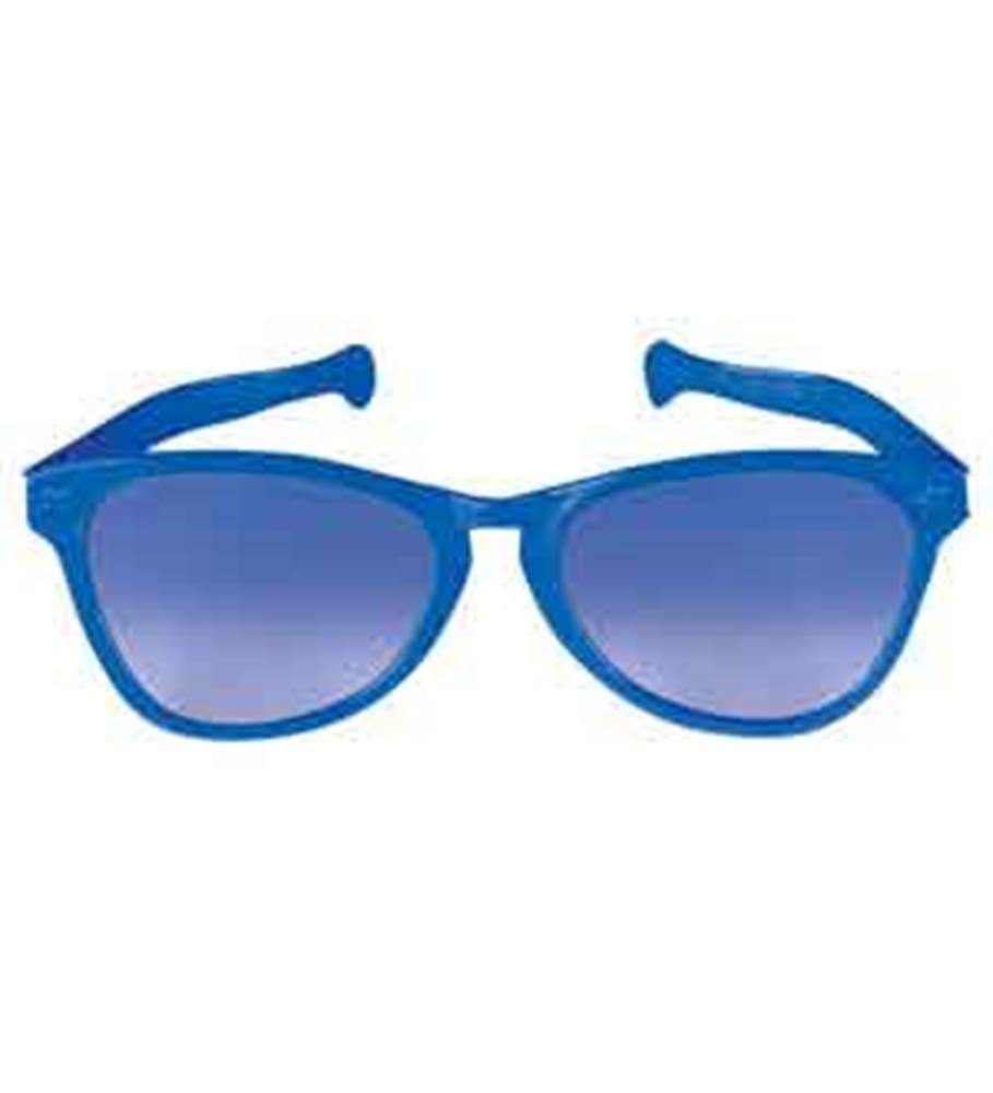 Blue oversized sunglasses with thick plastic frame and gradient tinted lenses.