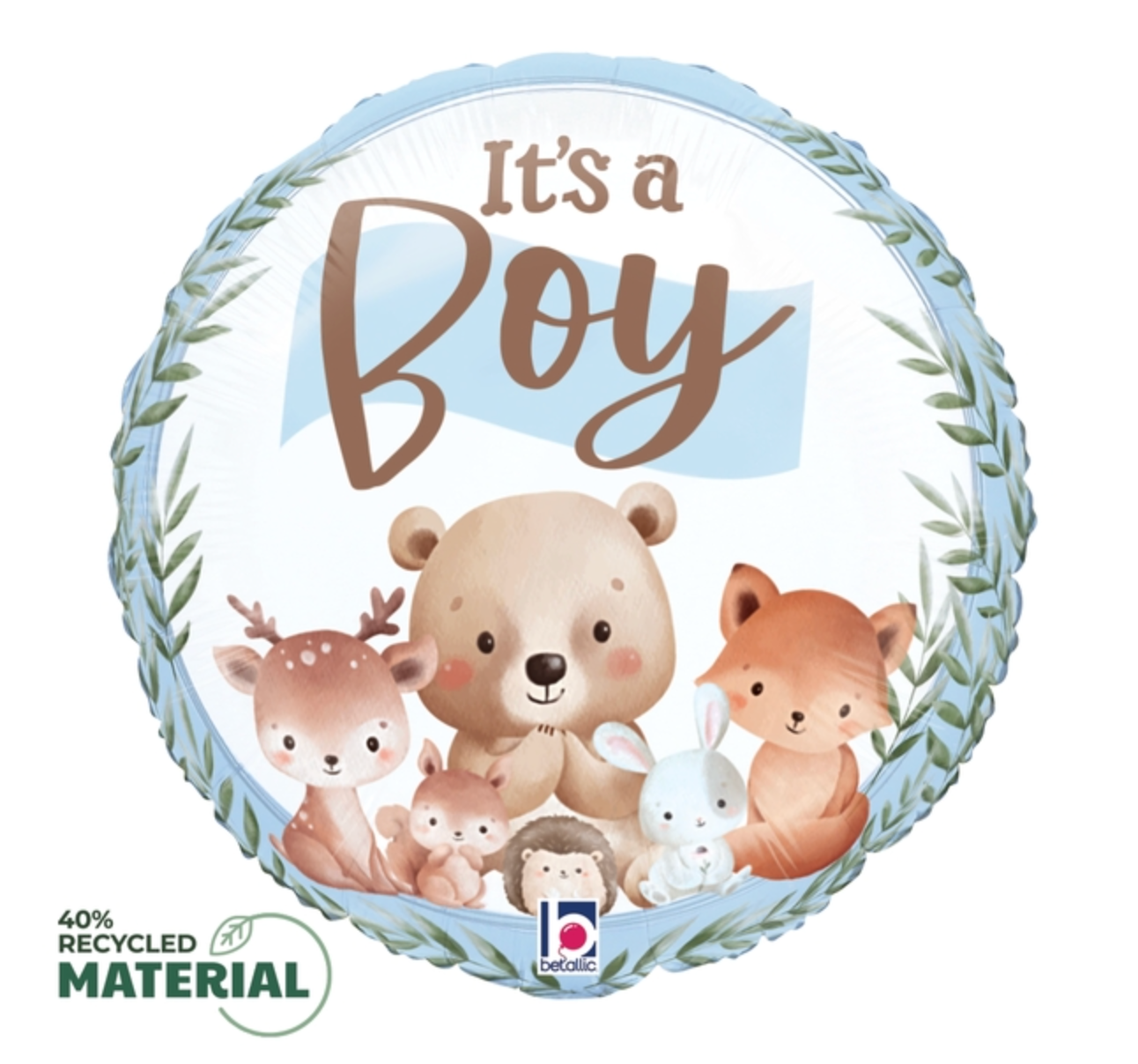 Betallic Woodland It's A Boy 18 inch MAX Float Round Foil Balloon Packaged 1ct