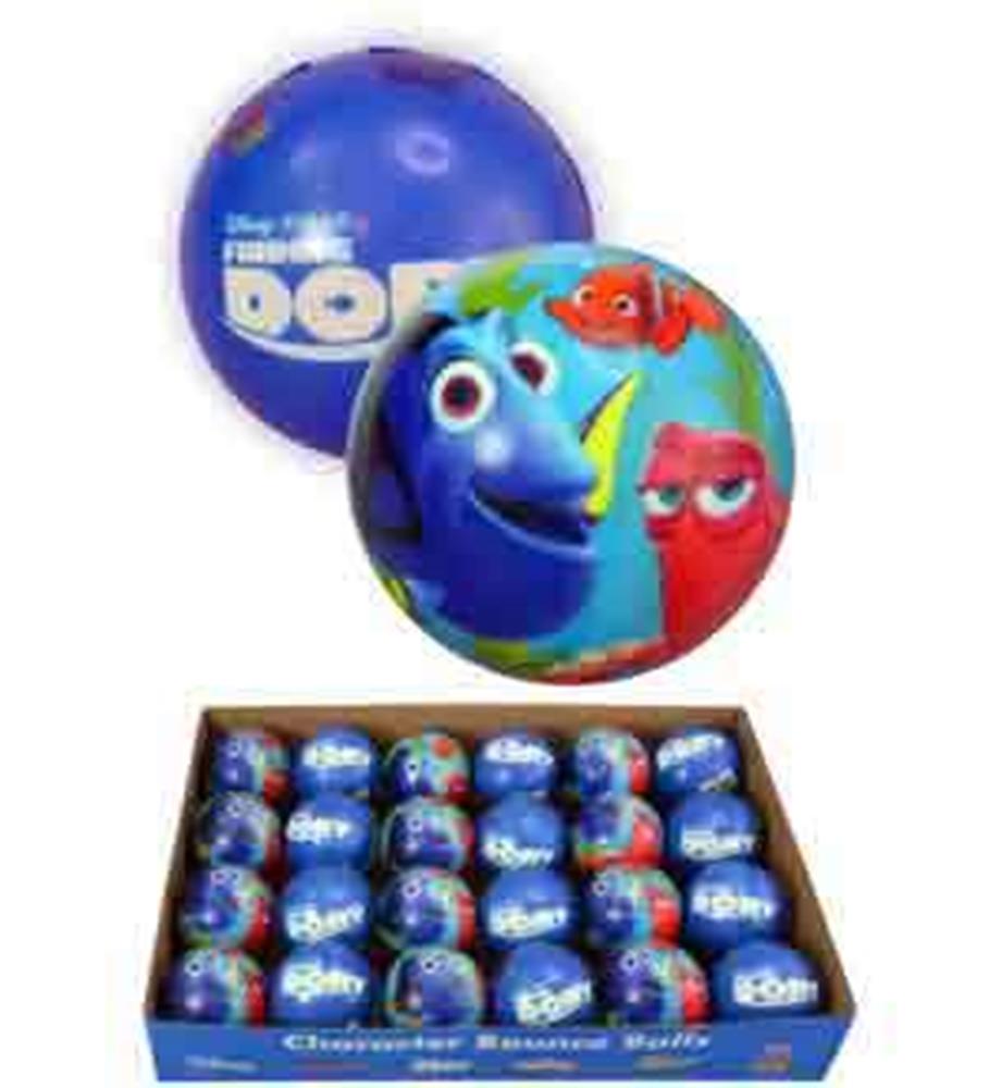 3-inch round foam ball featuring colorful Finding Dory characters and blue background.