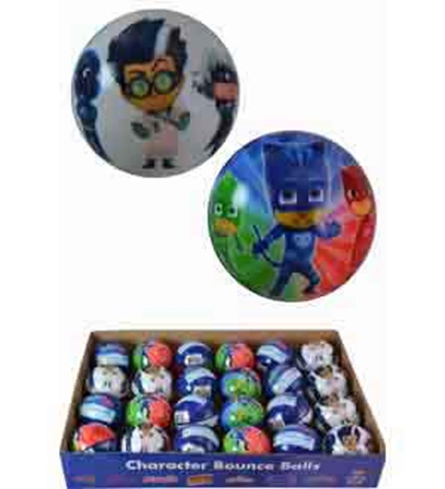 Set of colorful 3-inch foam balls featuring PJ Masks characters in blue, green, and white designs.