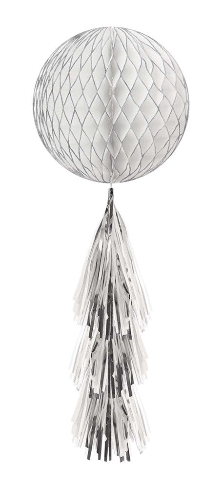 Bola Borla De Tejido 1ct - Plata Purpurina