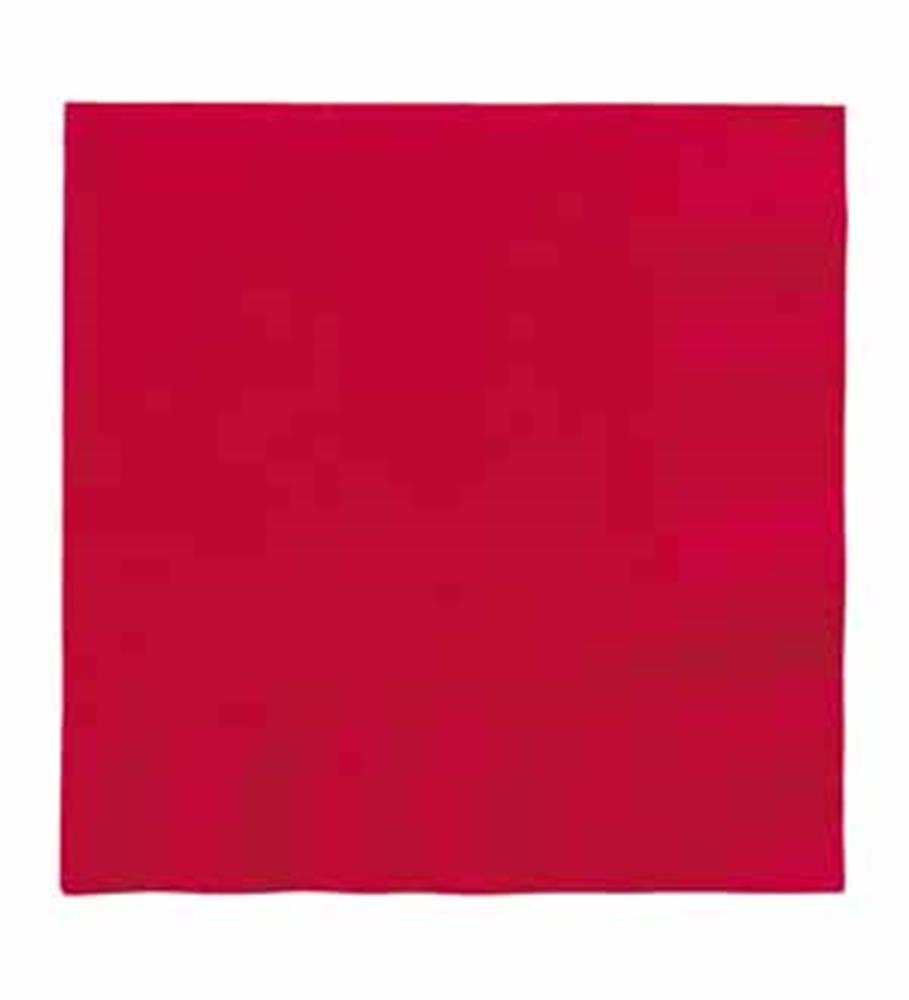 Square ruby red paper napkin with a smooth, matte finish.