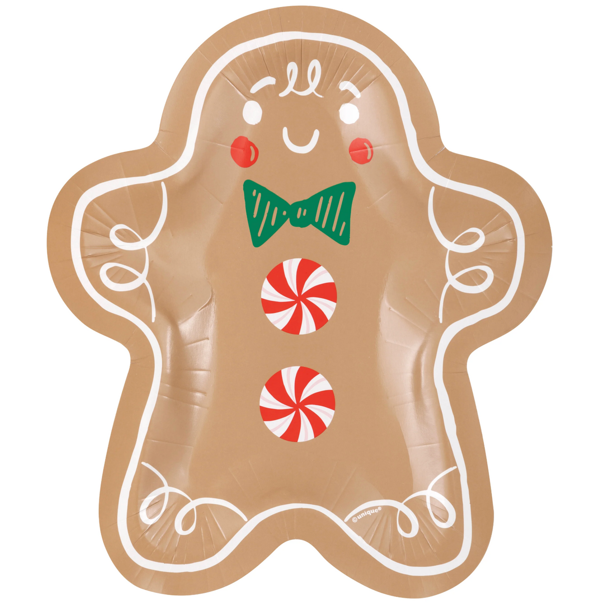 Gingerbread Christmas Gingerbread Man 8.25 inch Shaped Paper Plates 8ct