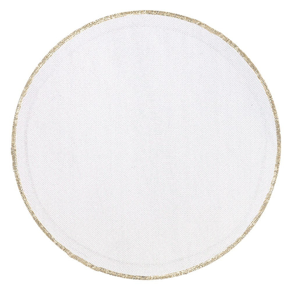 Round white paper cup with gold rim, designed for parties, 9oz capacity.