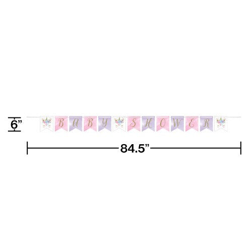 Banner Shaped Ribbon 12/1ct Unicorn Baby