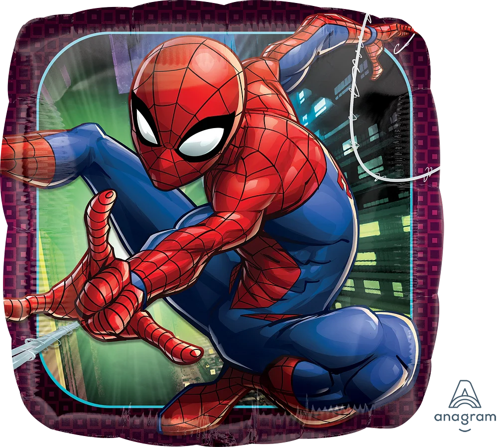 Globo de aluminio cuadrado de 17 pulgadas con anagrama de Spider Man, 1 unidad