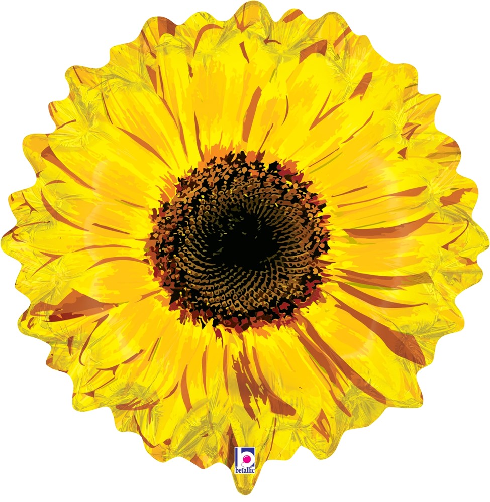 Globo de aluminio con forma de flor amarilla betálica de 20 pulgadas, 1 unidad