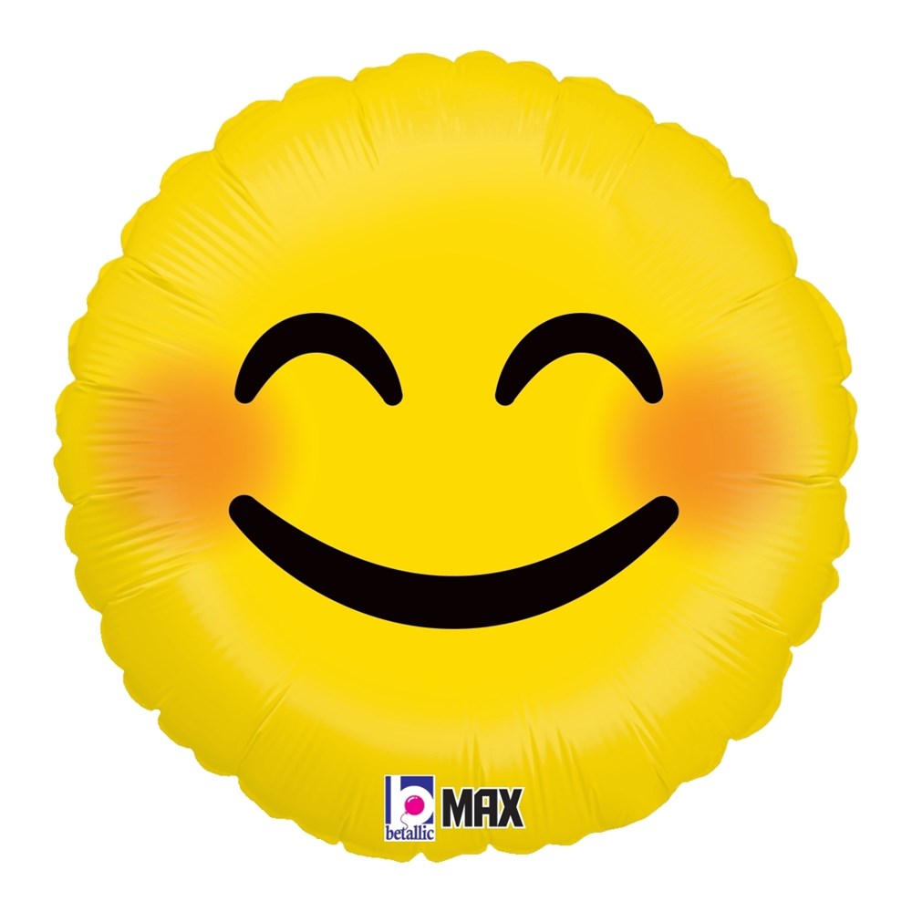 Betallic Emoji Smiley 18 inch MAX Float 40 Percent Recycled Round Balloon 1ct