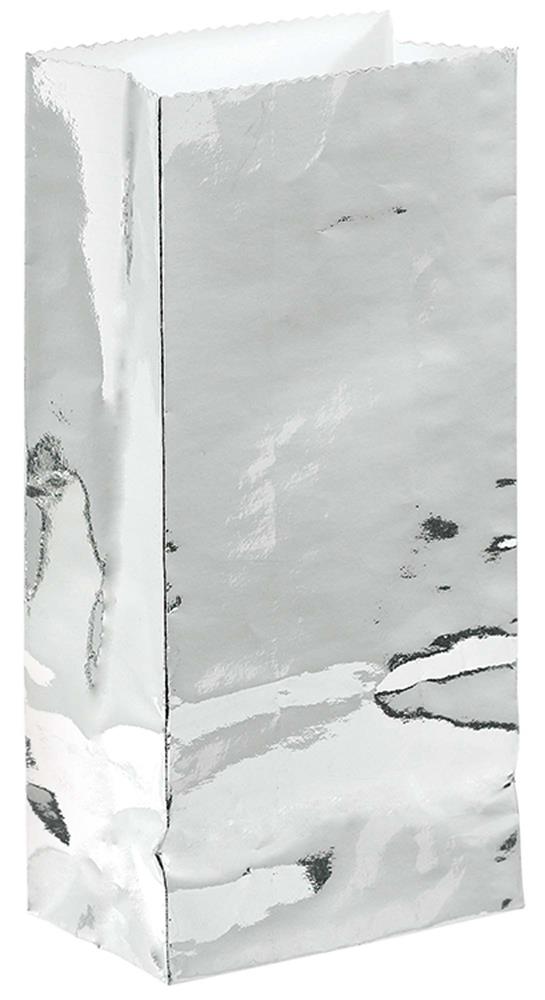 Silver Foil Mini Paper Bag 12ct image