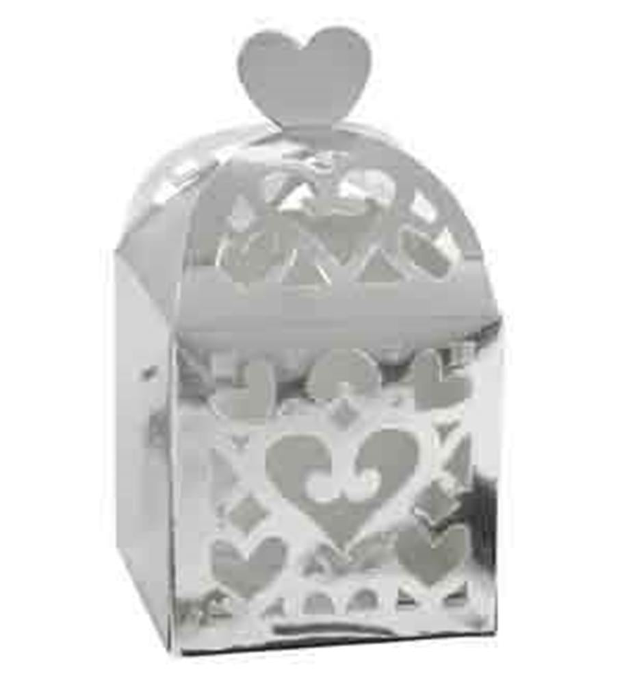 Bridal Favor Lanterns Box Silver