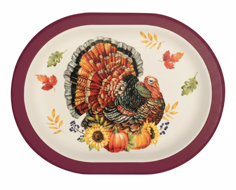 Bountiful Bird Oval Platter 8ct