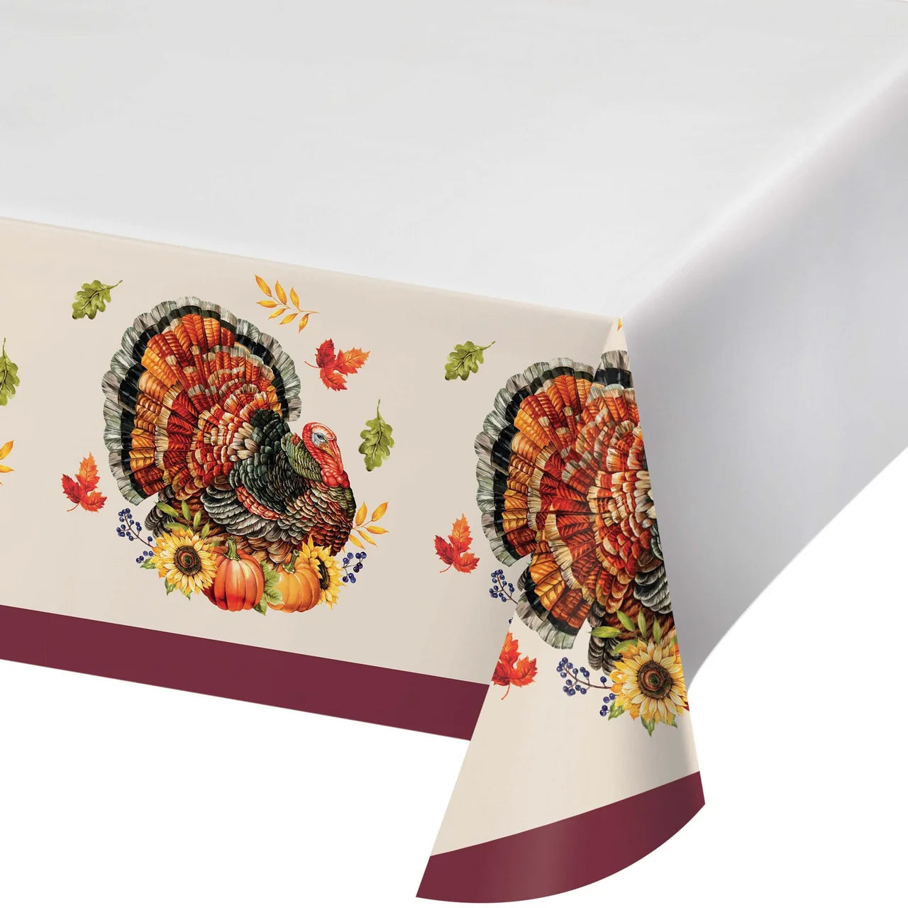 Bountiful Bird Paper Tablecover Border Print 1ct