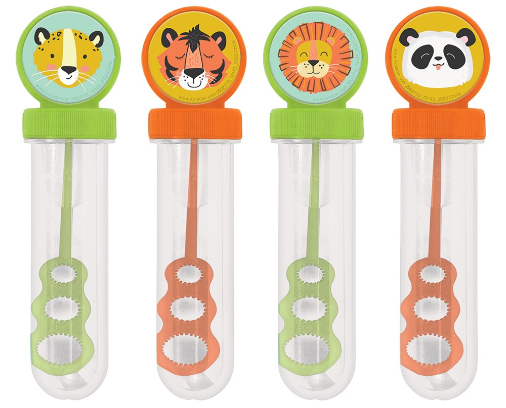 Tiger, lion, panda, and cheetah.